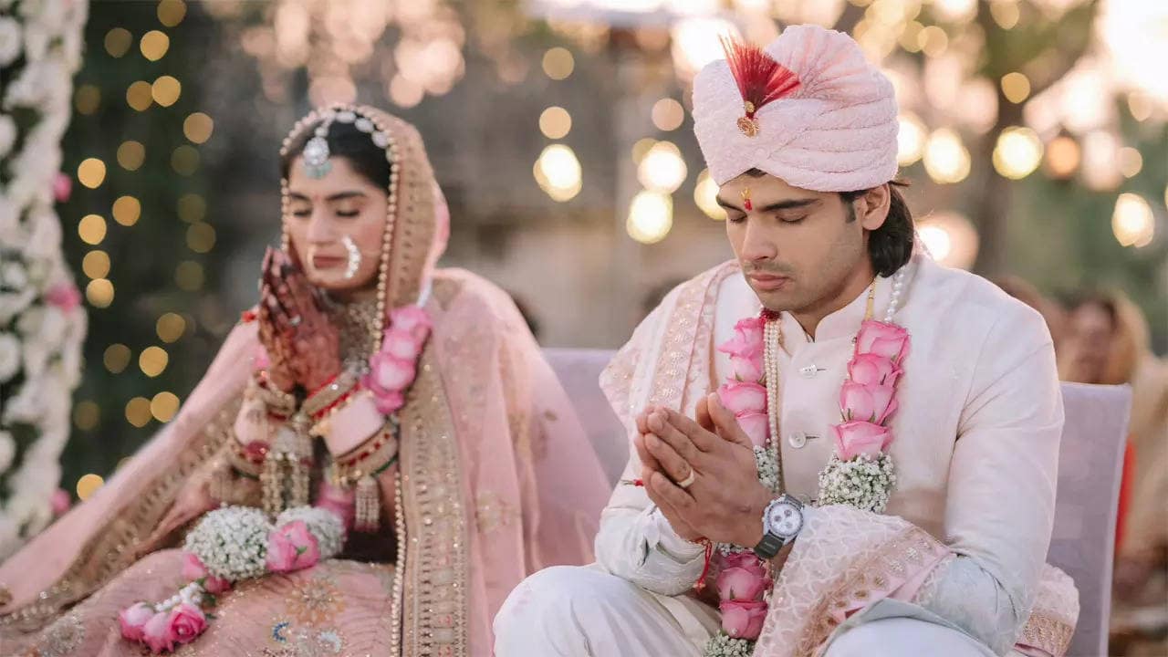 Neeraj Chopra ties knot with Himani Mor. First pics out!