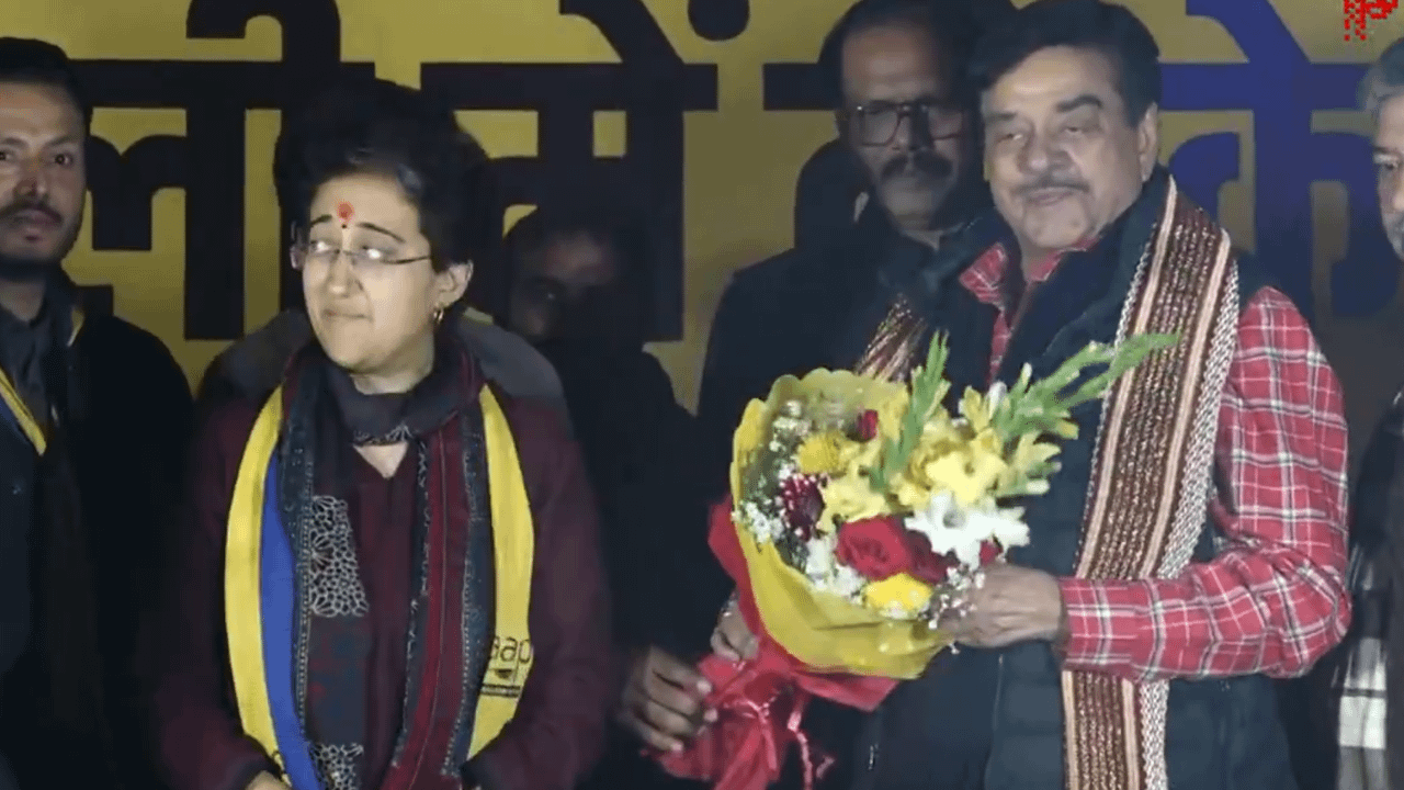 In show of support, TMC’s Shatrughan Sinha campaigns for AAP’s Atishi in Delhi