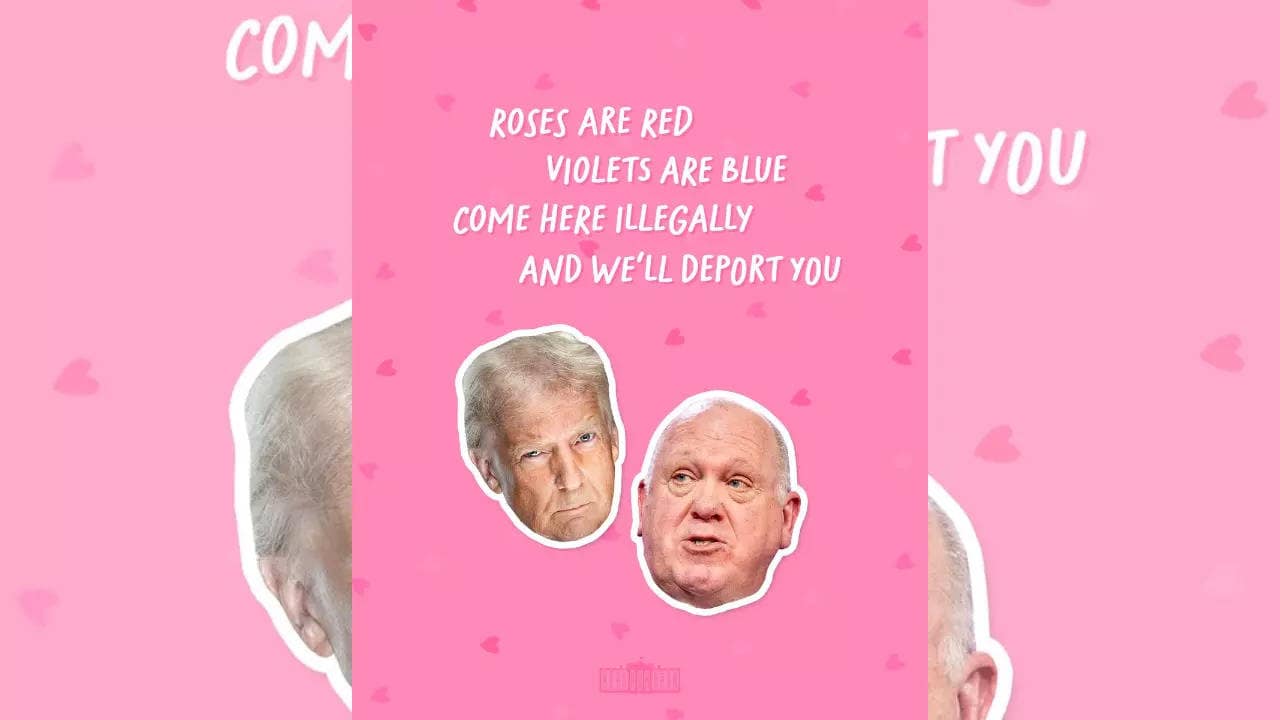 ‘Come here illegally, and we’ll deport you’: White House Valentine’s message warns migrants