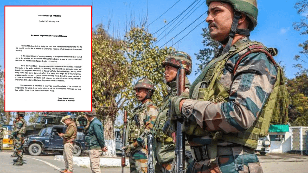 Surrender weapons within 7 days or face action: Manipur guv’s ultimatum