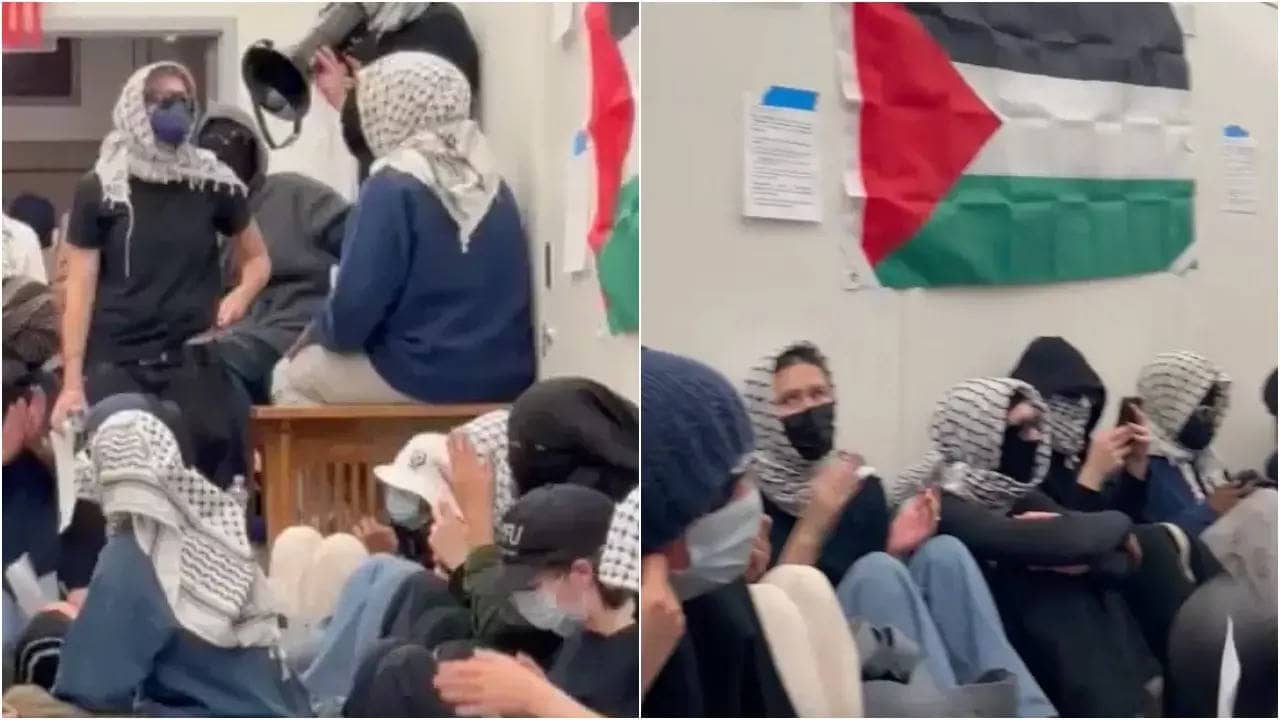 Watch: Anti-Israel protesters seize control of US college