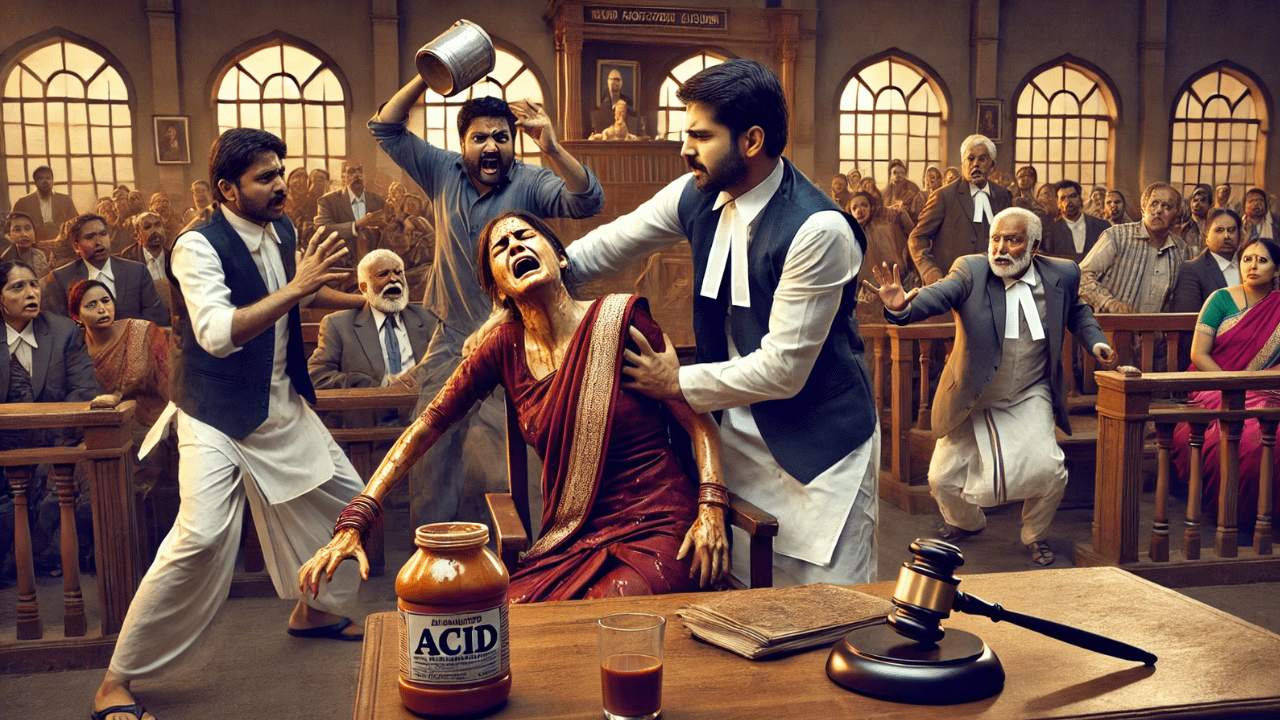 UP shocker: Accused pour acid on woman lawyer in court, attackers flee