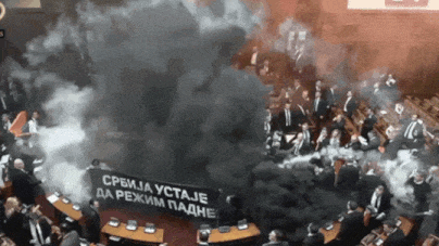 Chaos in Serbian parliament: Opposition unleashes flares, tear gas; 3 injured