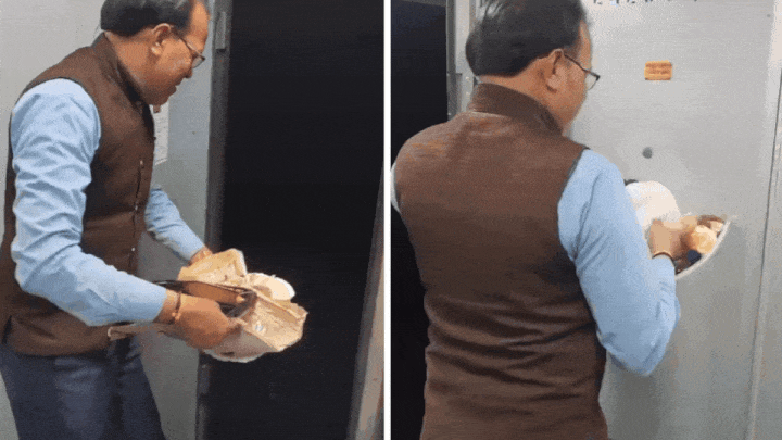 Watch: Staff throws garbage from moving train; Rly min takes action