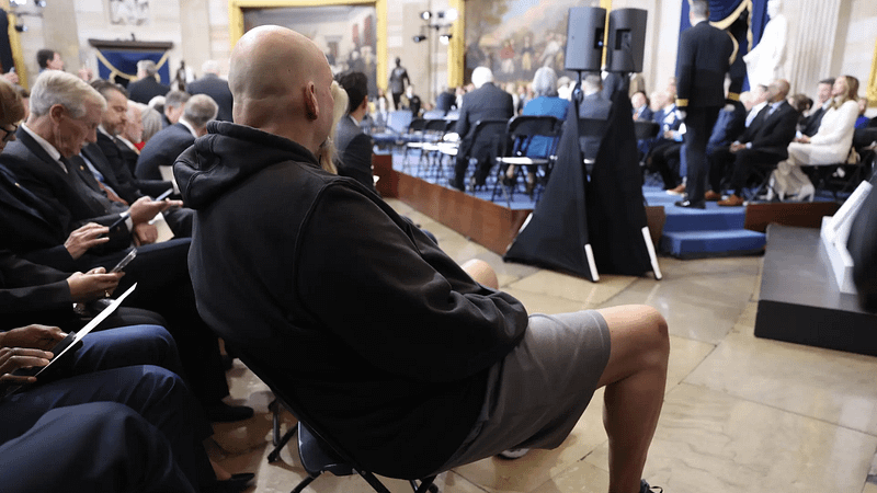 Hoodie, shorts and swag: US senator defies cold, formal suits for Trump’s inauguration