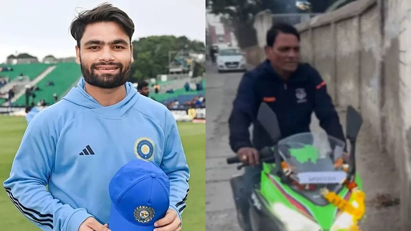 Watch: Cricketer Rinku Singh gifts father high-end sports bike