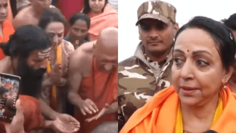 Watch: BJP MP Hema Malini, Baba Ramdev take holy dip at Maha Kumbh