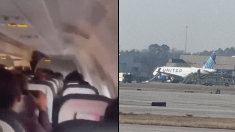 Video: Plane catches fire on runway, terrified passengers scream, get off